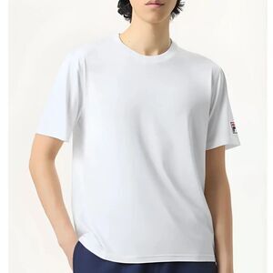 Fila Tennis Shirt Men's Small White Short Sleeve Crew Neck Moisture Wicking